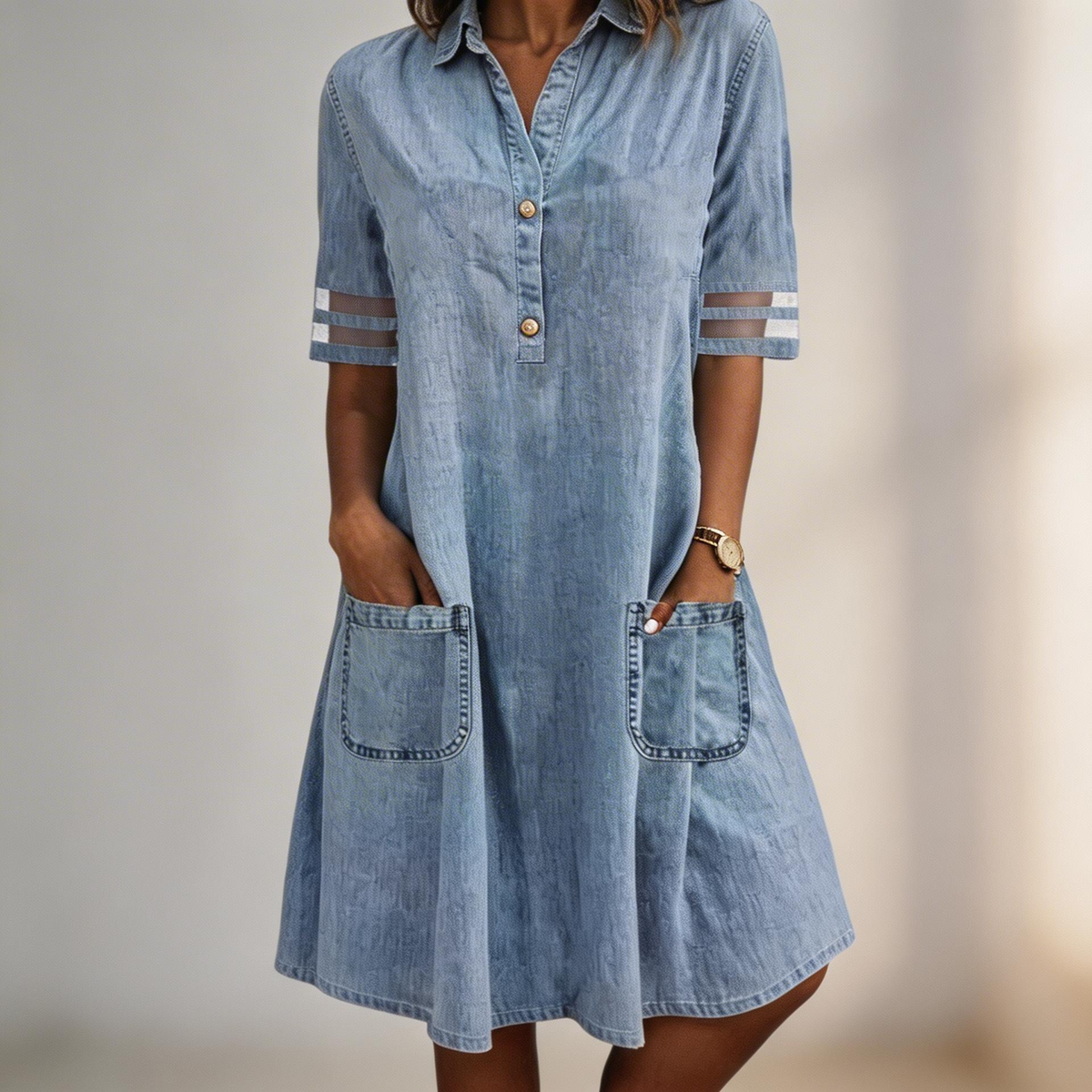 Brittany | Figure Flattering Denim Dress