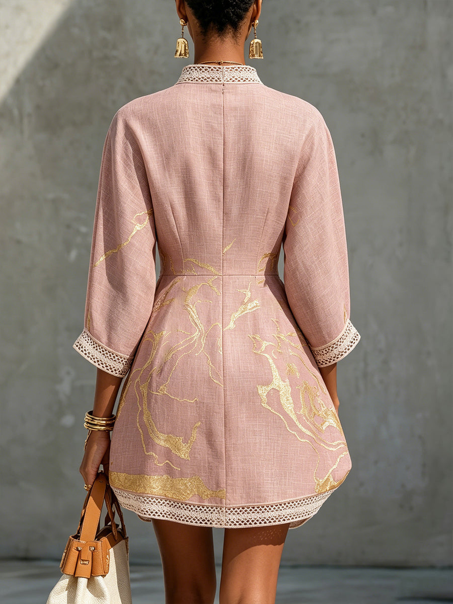Odessa | Lace-Trimmed Mini Dress