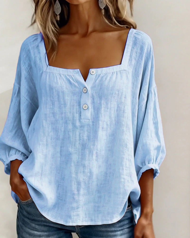 Hazel | Square Neck Puff Sleeve Blouse