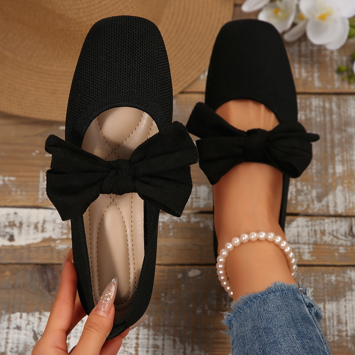 Eloise™ | Elegant Bow Slip-On Flats for Effortless Everyday Comfort