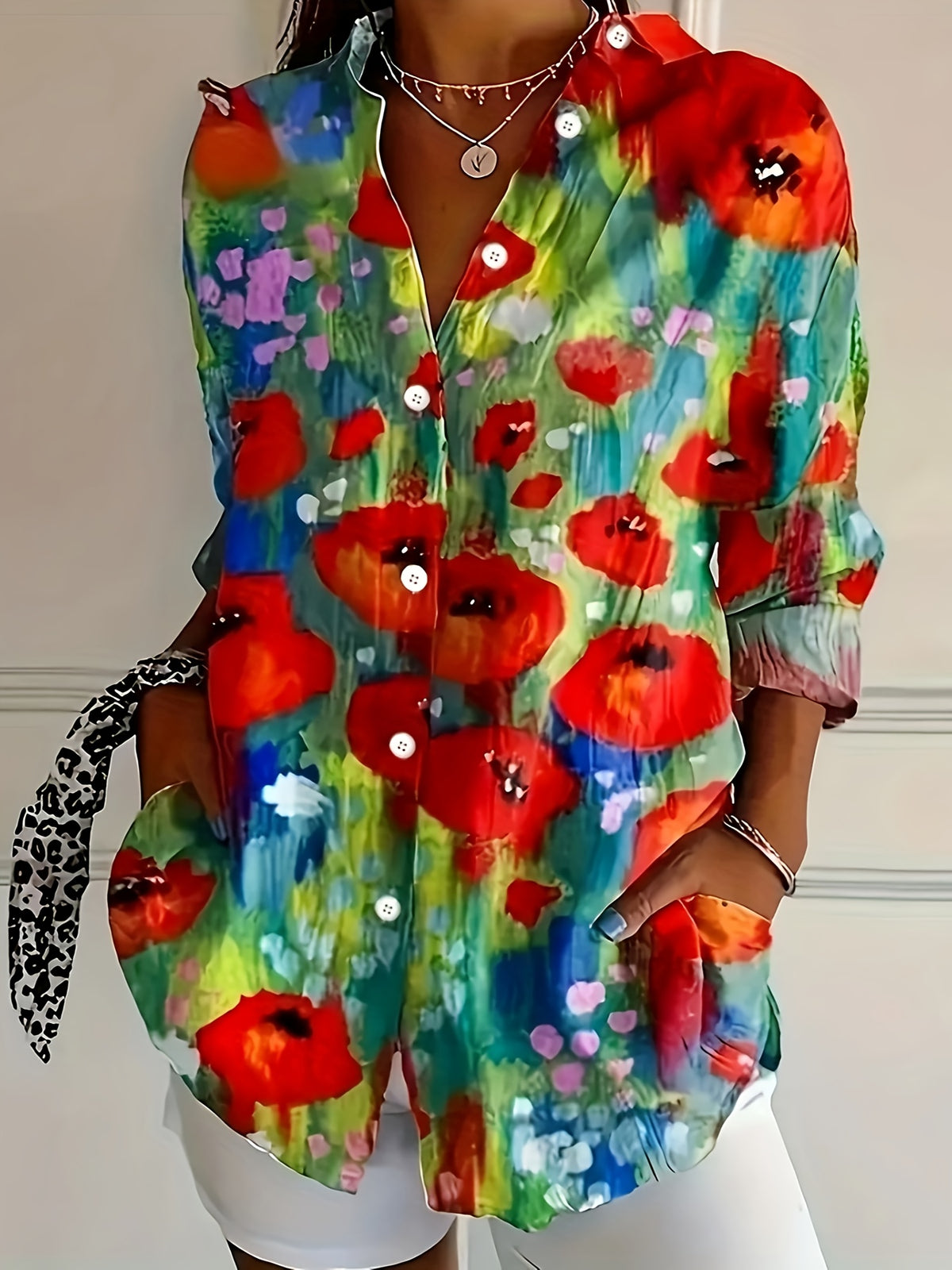 Elara™ | Artistic Print Blouse