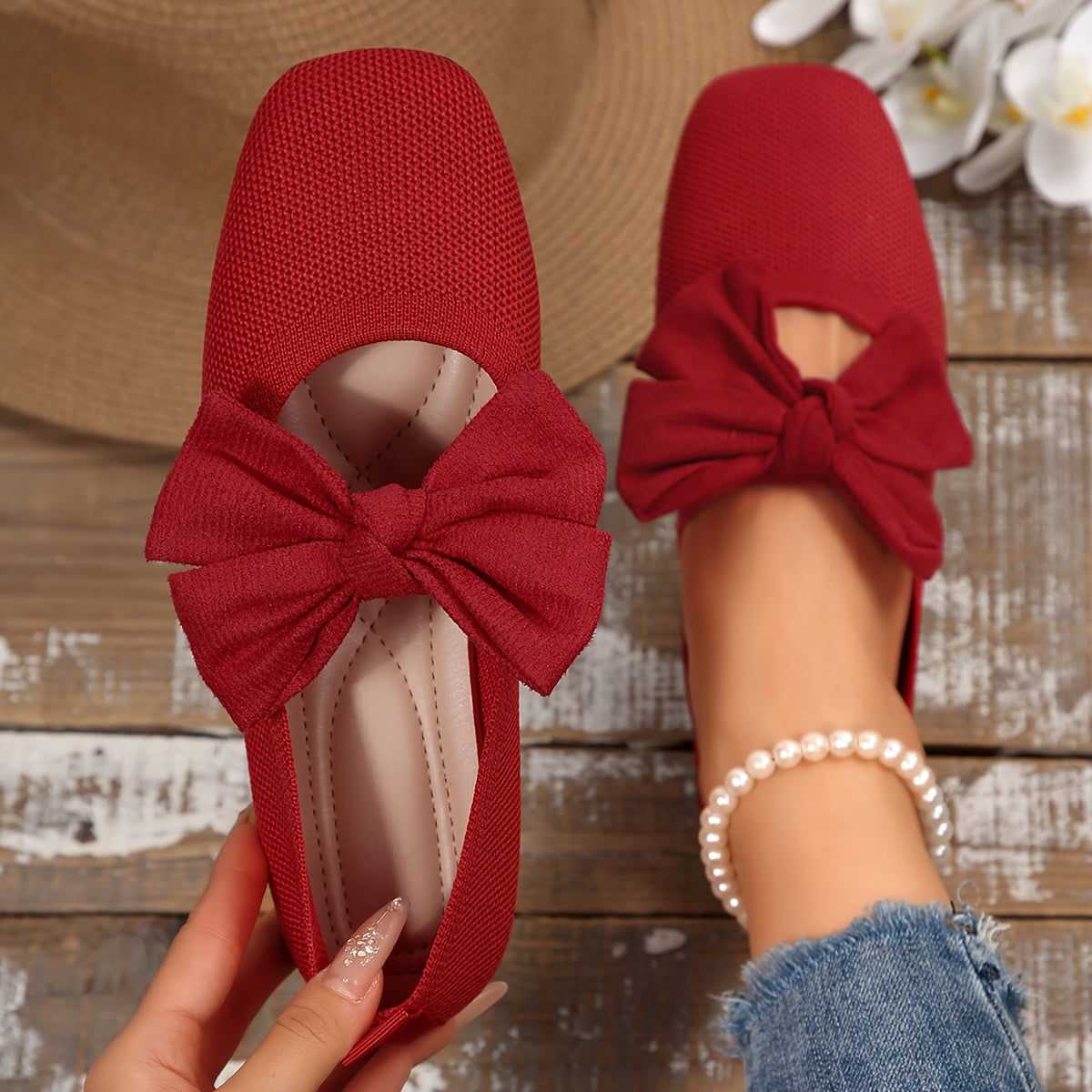 Eloise™ | Elegant Bow Slip-On Flats for Effortless Everyday Comfort