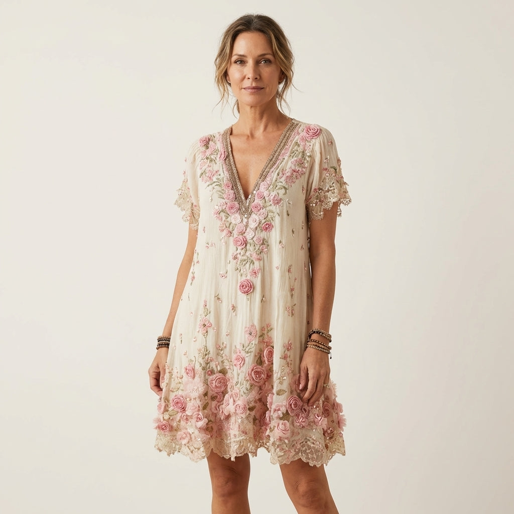Odiliah | Floral Embroidery Dress