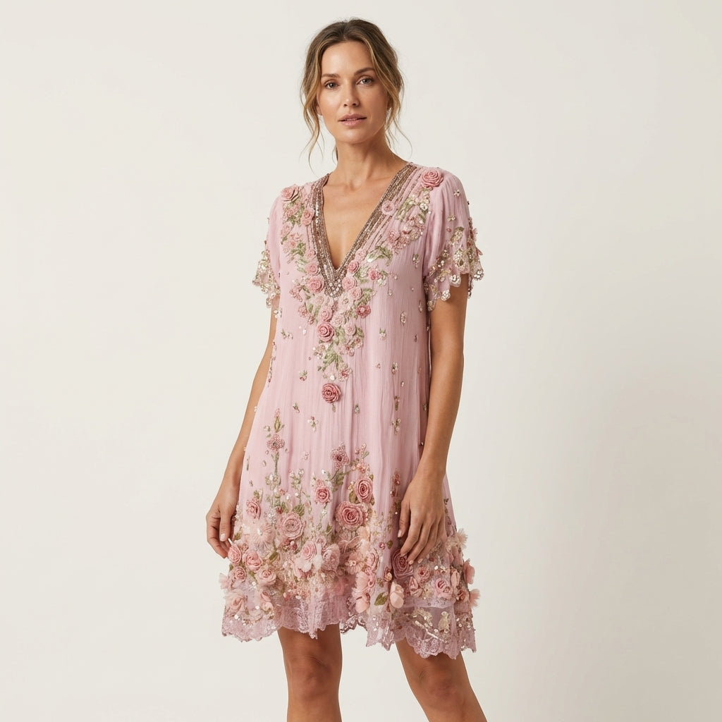 Odiliah | Floral Embroidery Dress