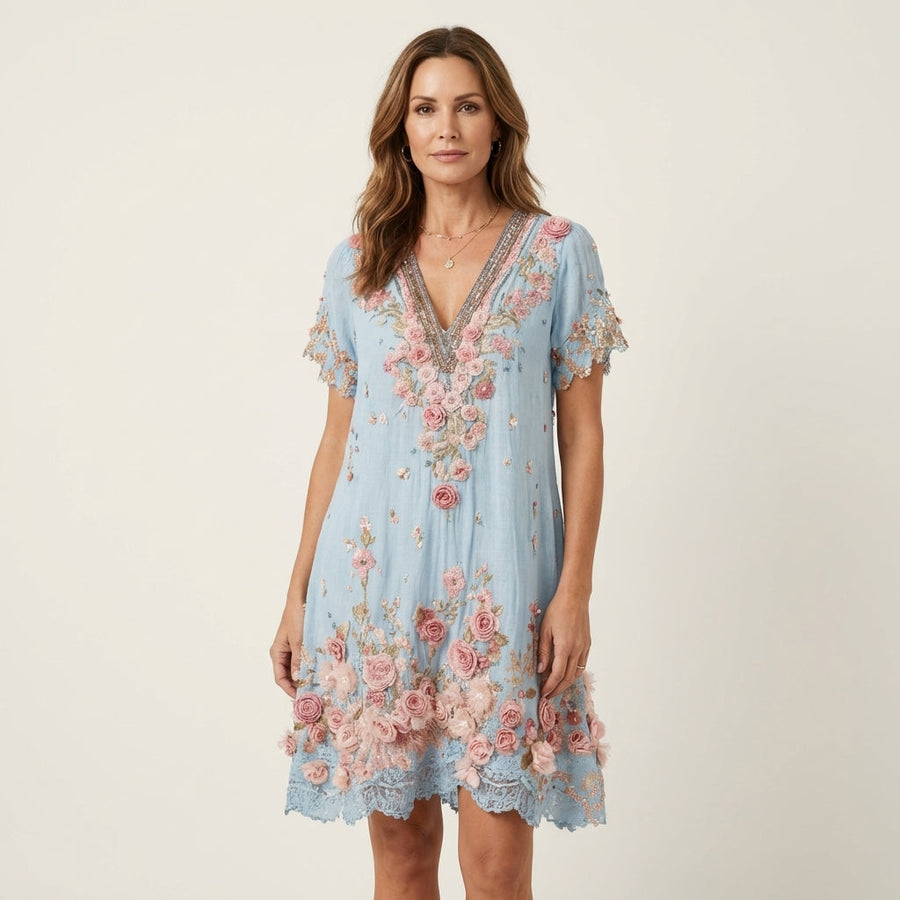 Odiliah | Floral Embroidery Dress