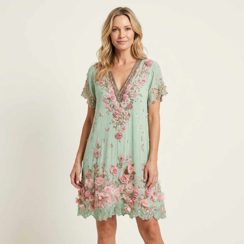 Odiliah | Floral Embroidery Dress