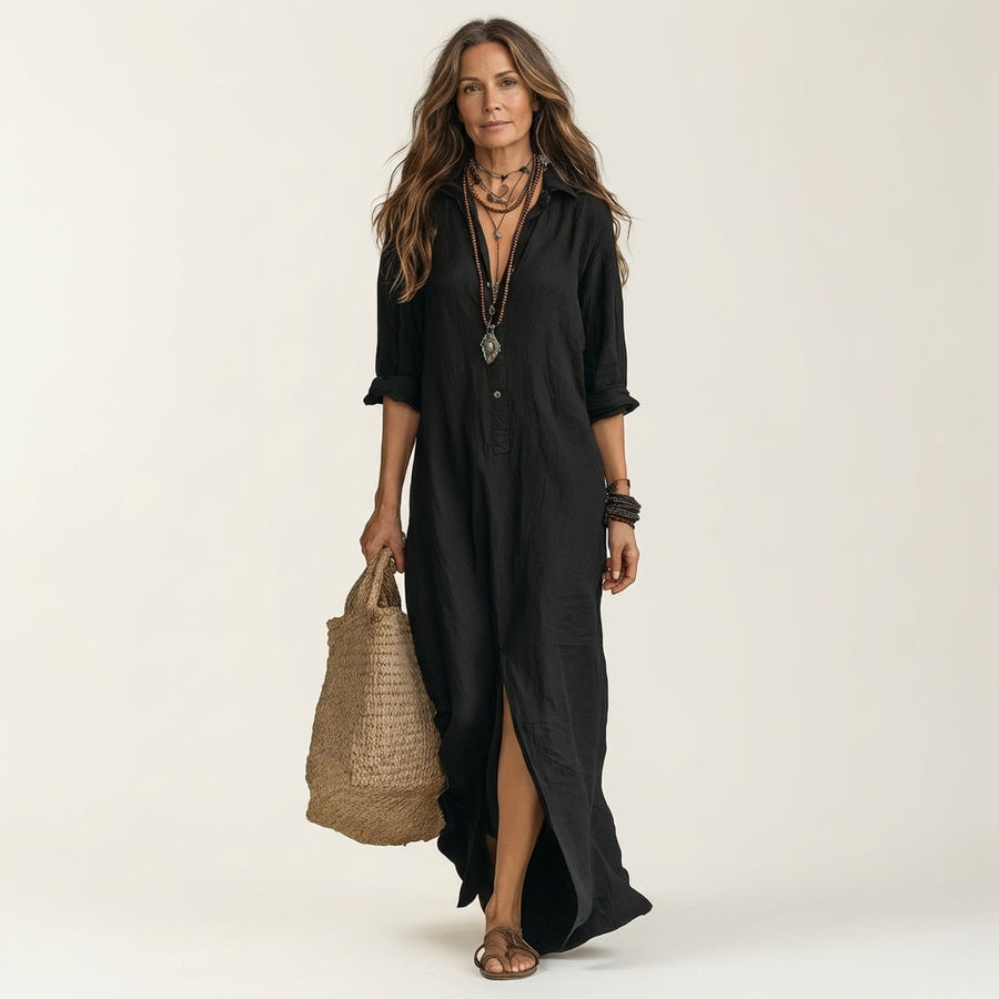 Azelle | Lightweight Maxi Shirt Dress
