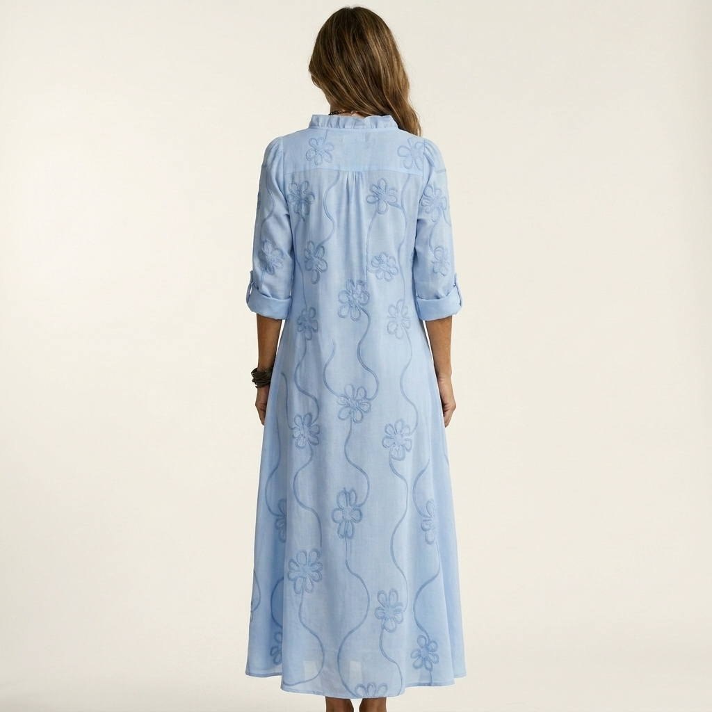 Mariam | Lightweight Maxi Dress With Floral Embroidery