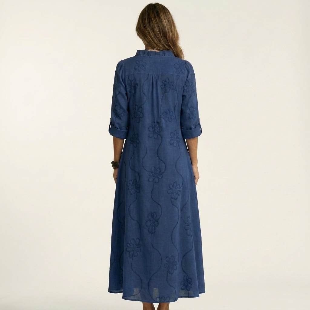 Mariam | Lightweight Maxi Dress With Floral Embroidery