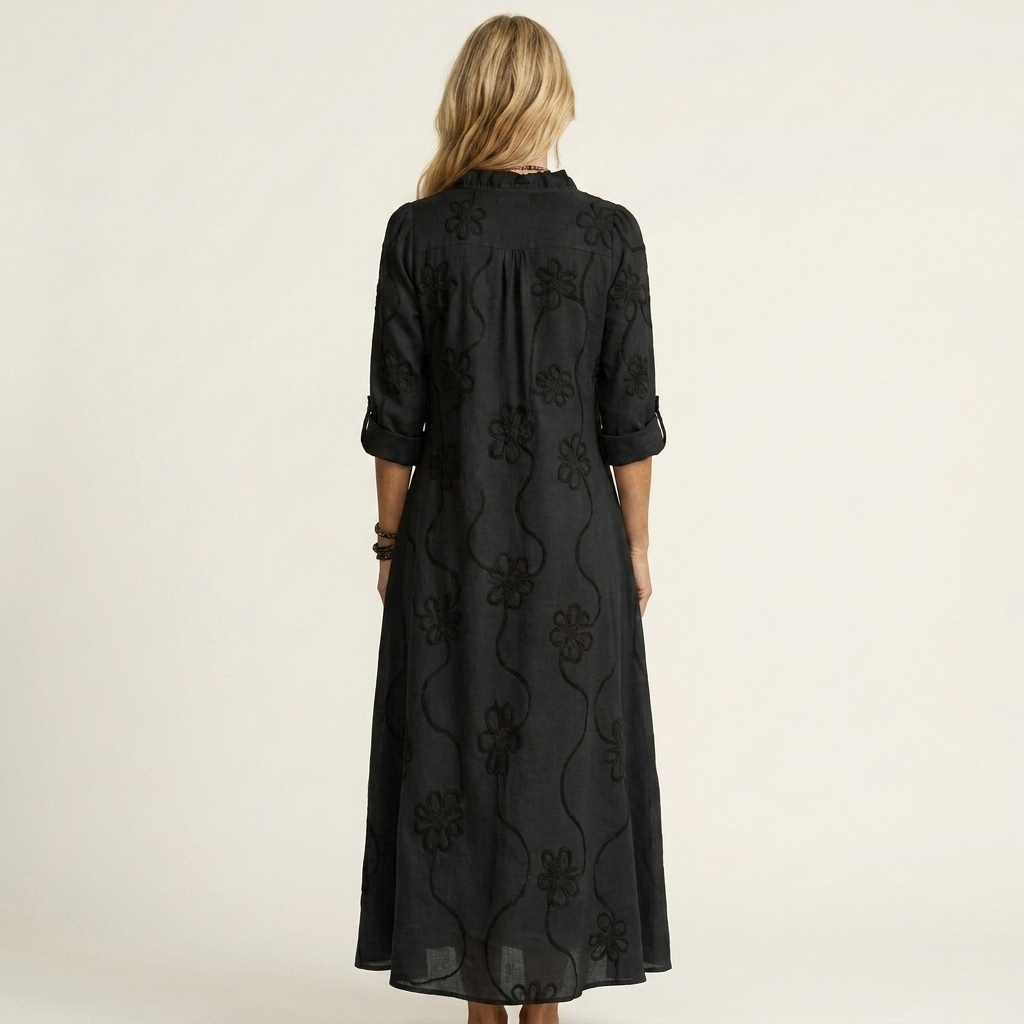 Mariam | Lightweight Maxi Dress With Floral Embroidery