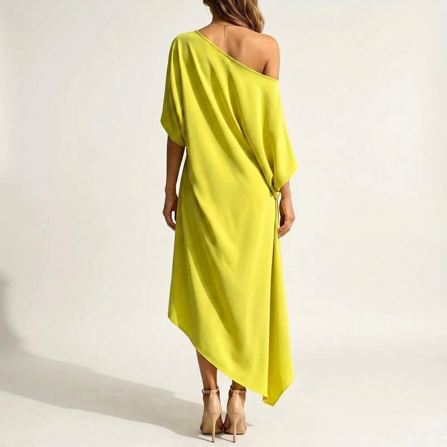 Orlean | Asymmetric Draped One-Shoulder Dress