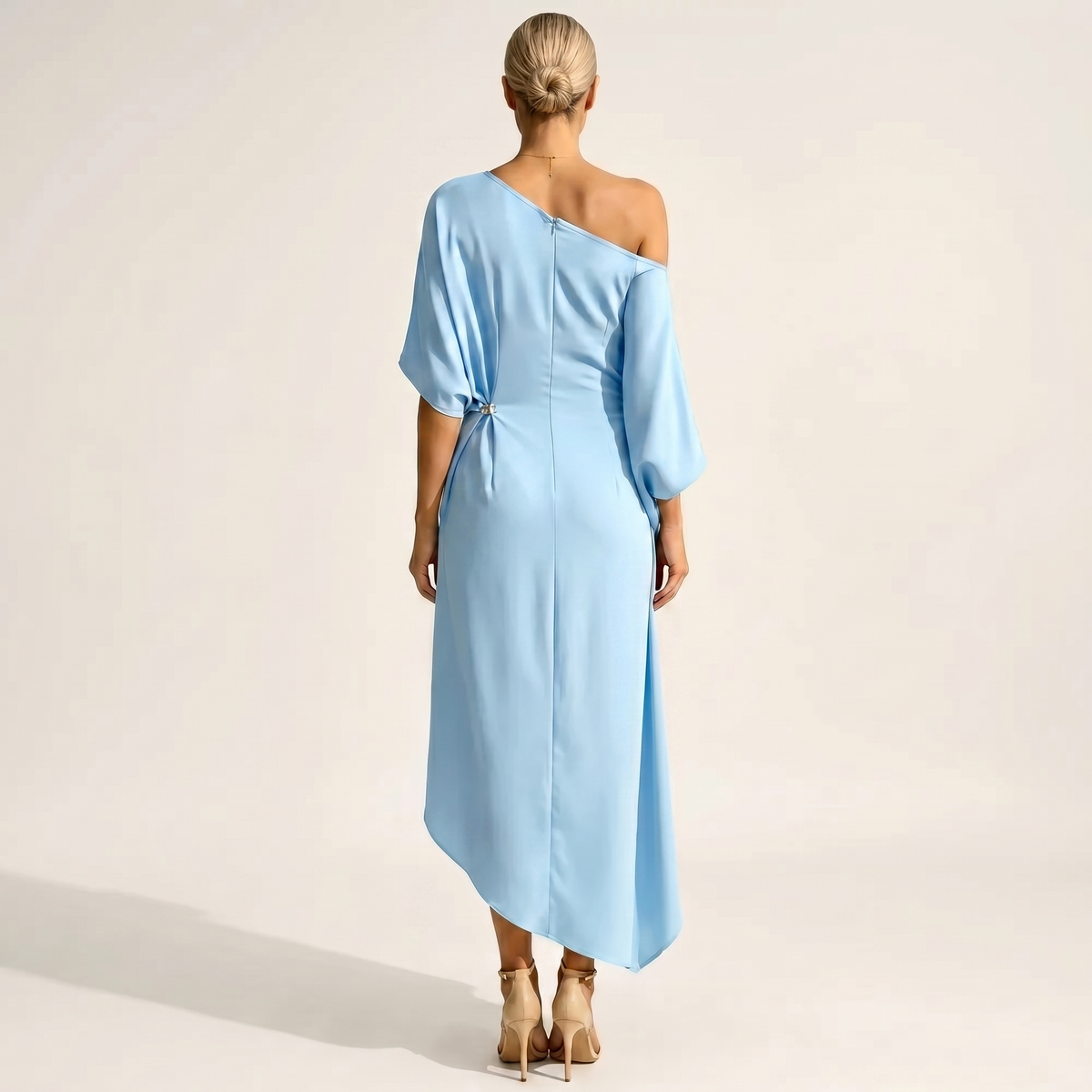 Orlean | Asymmetric Draped One-Shoulder Dress