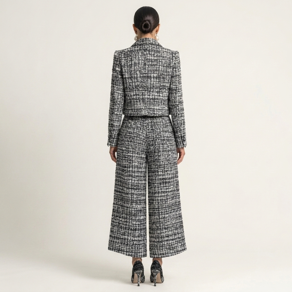Isadora | Tweed Cropped Jacket & Wide-Leg Pants Two-Piece Set