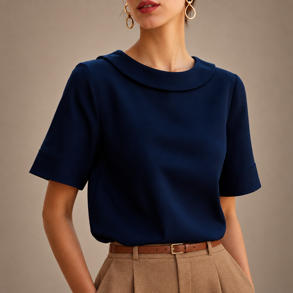 Elegant Short-Sleeve Blouse