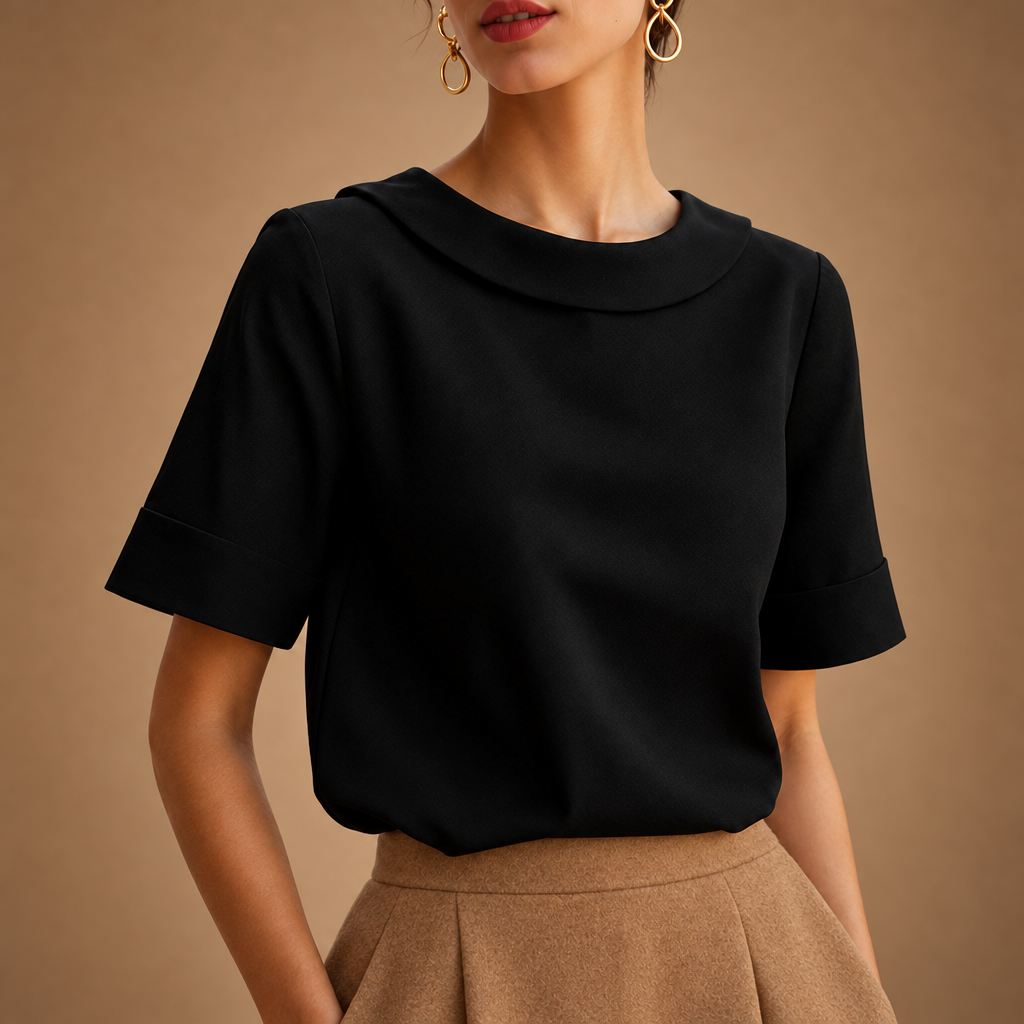 Elegant Short-Sleeve Blouse