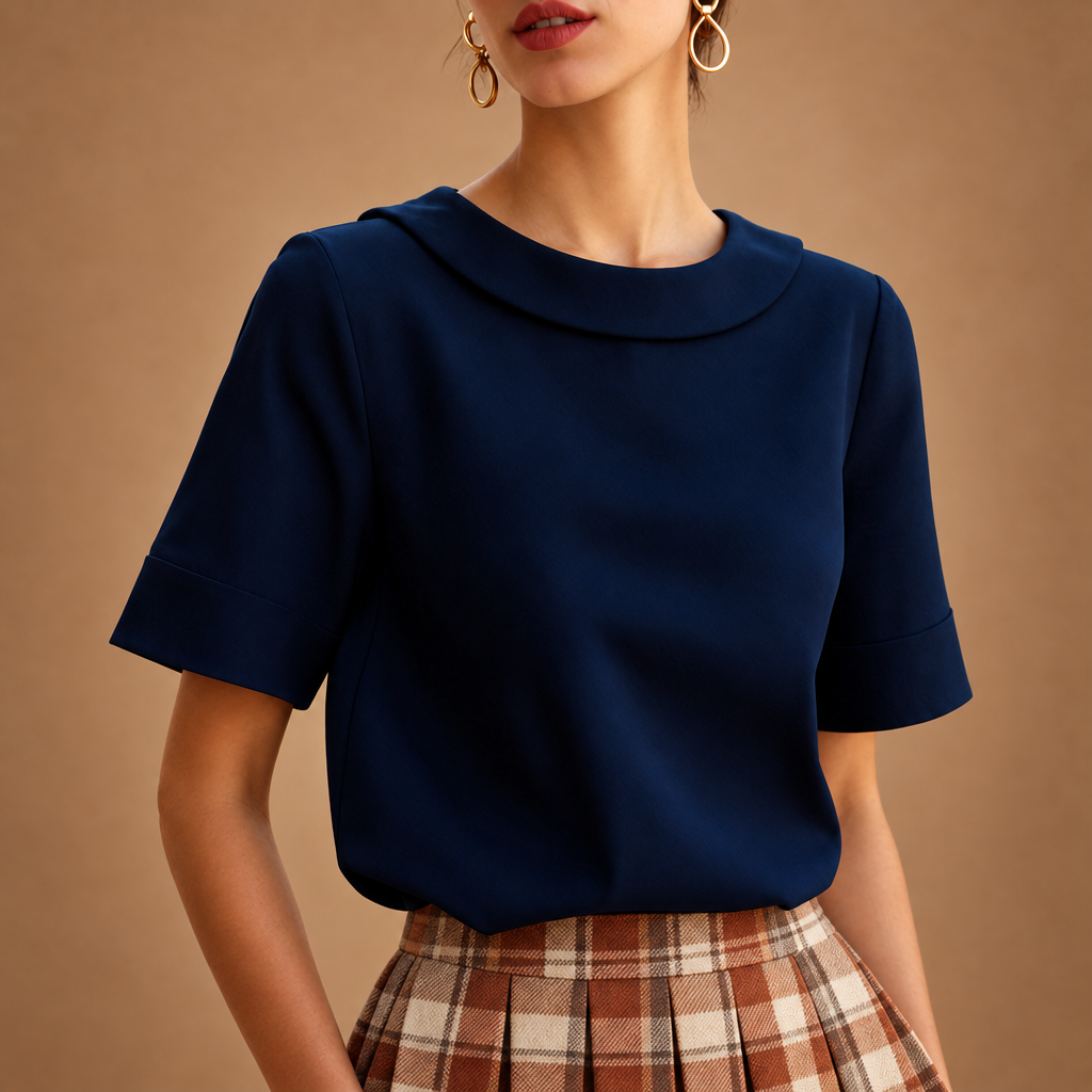 Elegant Short-Sleeve Blouse