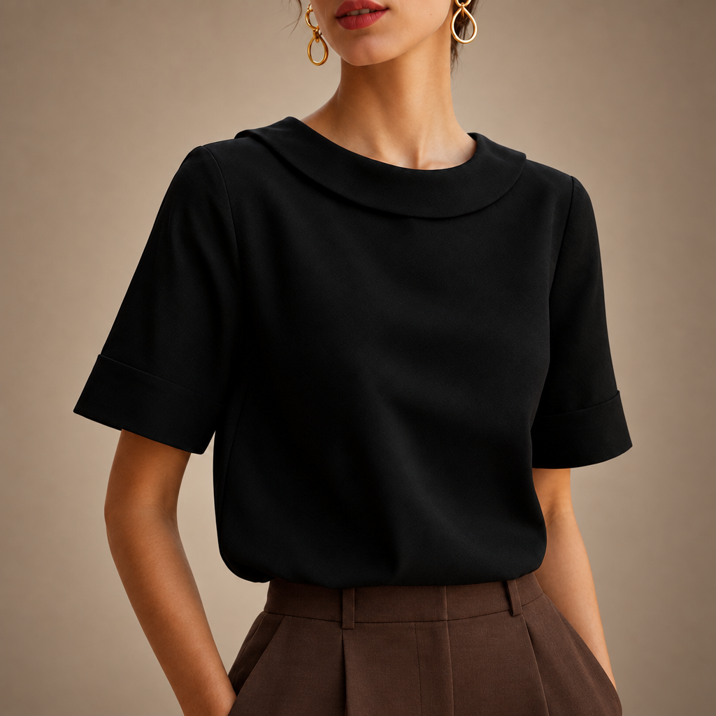 Elegant Short-Sleeve Blouse