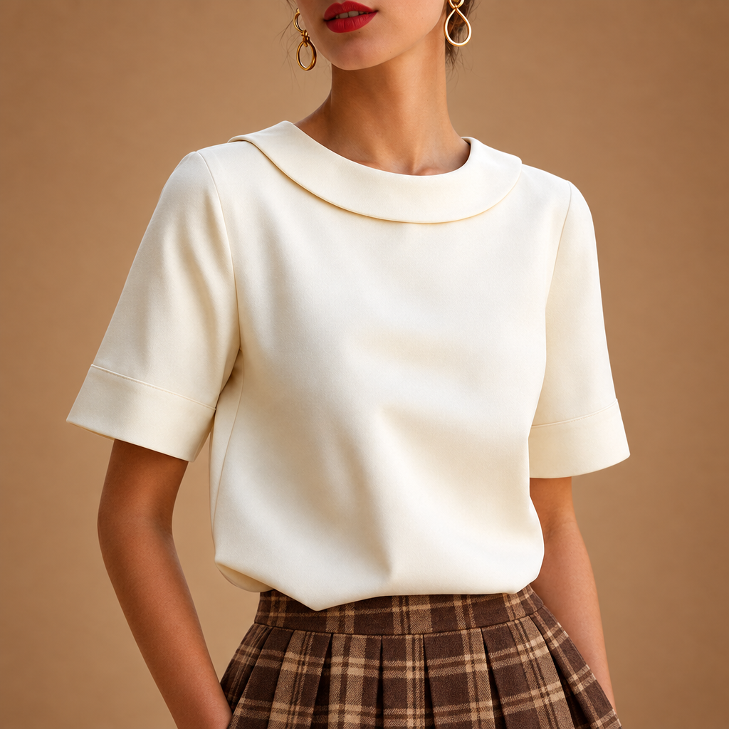 Elegant Short-Sleeve Blouse