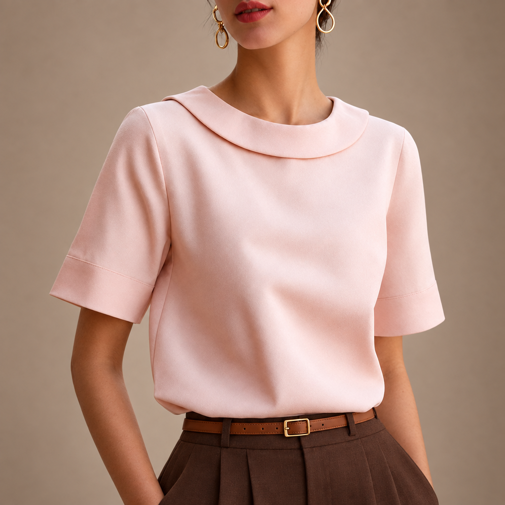 Elegant Short-Sleeve Blouse