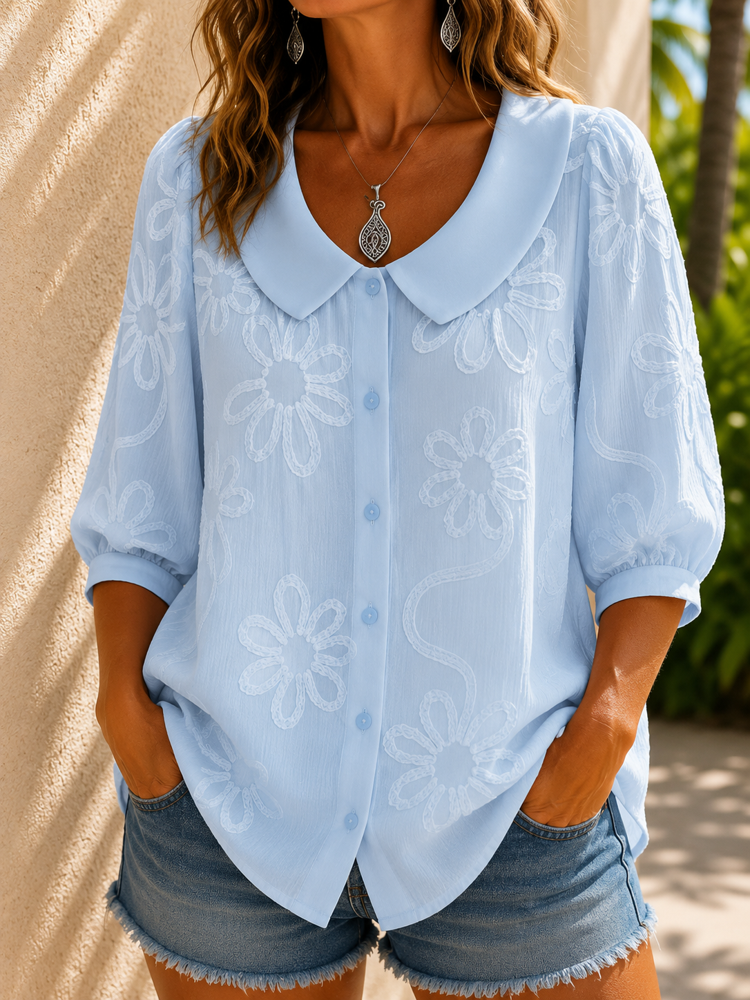Fiora™ | Embroidered Floral Blouse